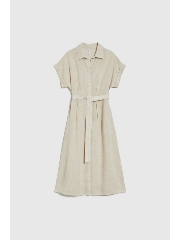 Moodo Dámske košeľové šaty Moodo - béžové