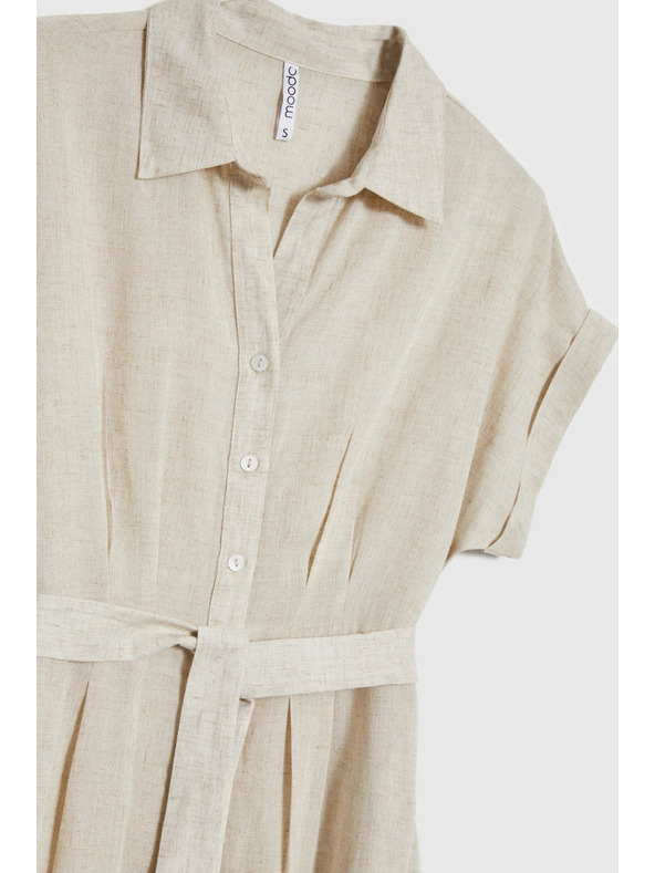 Moodo Dámske košeľové šaty Moodo - béžové