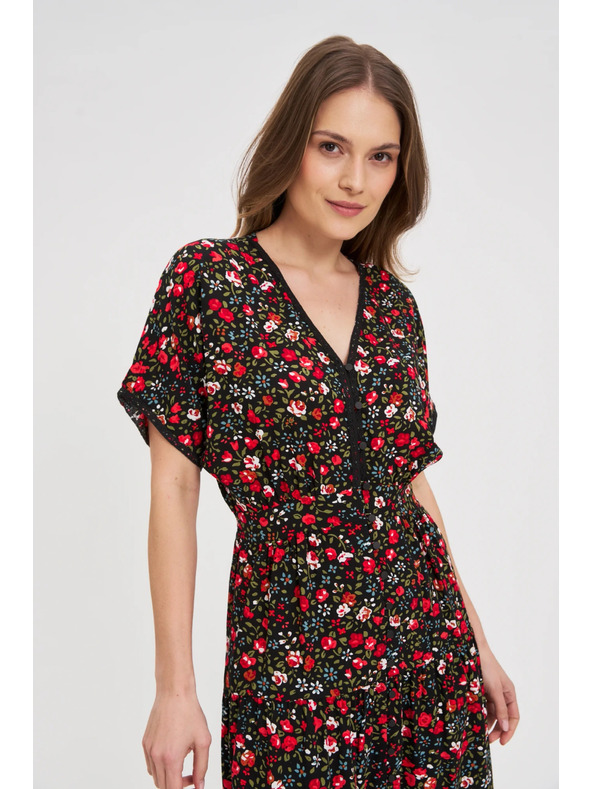 Moodo Dámske šaty Moodo červeno-čierne