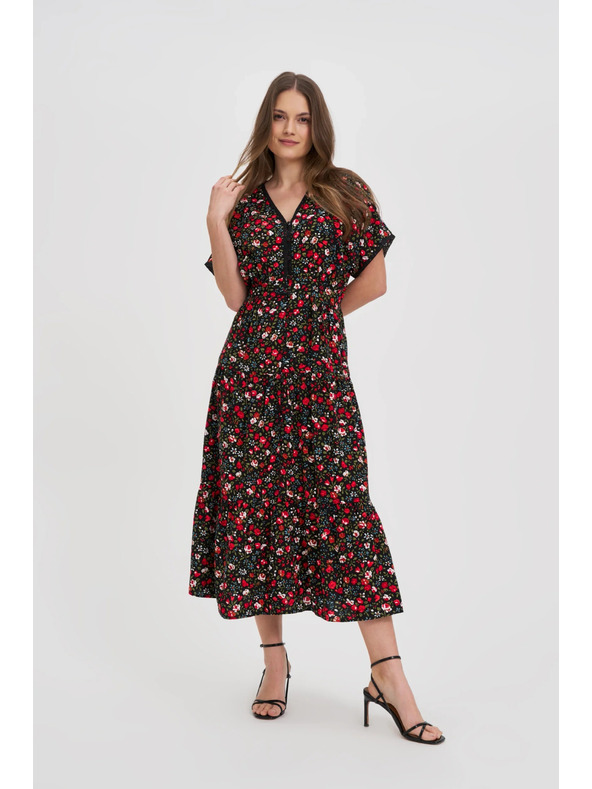 Moodo Dámske šaty Moodo červeno-čierne