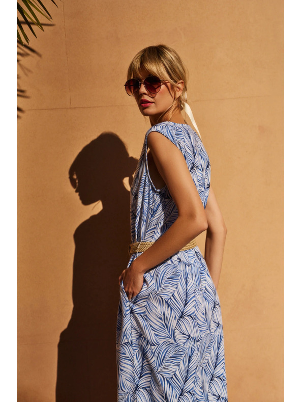 Moodo Svetlomodré šaty s páskom