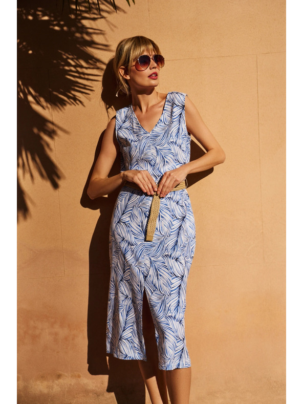 Moodo Svetlomodré šaty s páskom