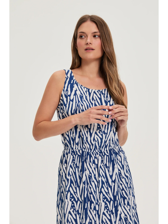 Moodo Dámske šaty Moodo modro-biele