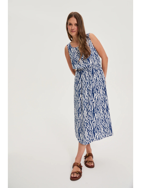 Moodo Dámske šaty Moodo modro-biele