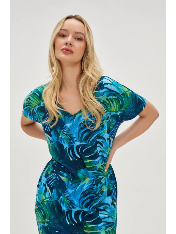 Moodo Dámske šaty Moodo - tyrkysové