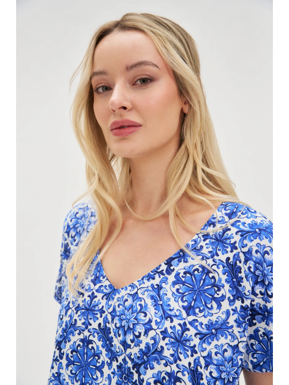 Moodo Dámske šaty Moodo modro-biele