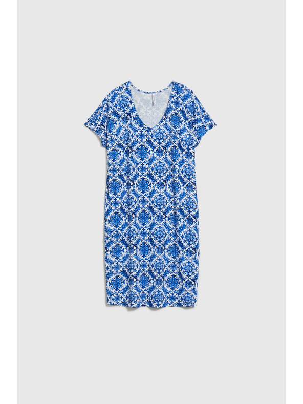 Moodo Dámske šaty Moodo modro-biele