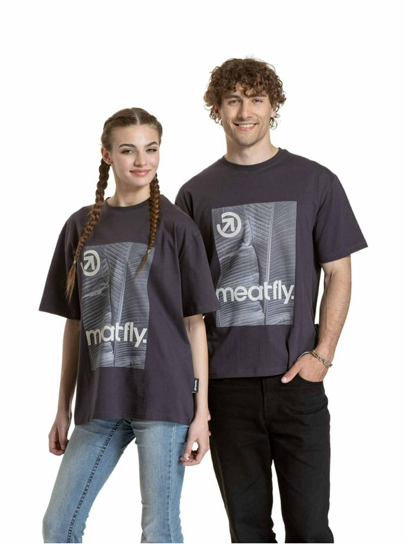 Meatfly Meatfly unisex tričko Junglist Green Yellow Leaf | Sivá