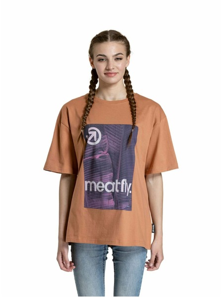 Meatfly Meatfly unisex tričko Junglist Pink Leaf | Oranžová