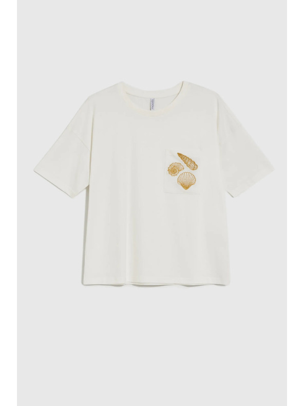 Moodo Dámske biele tričko s potlačou