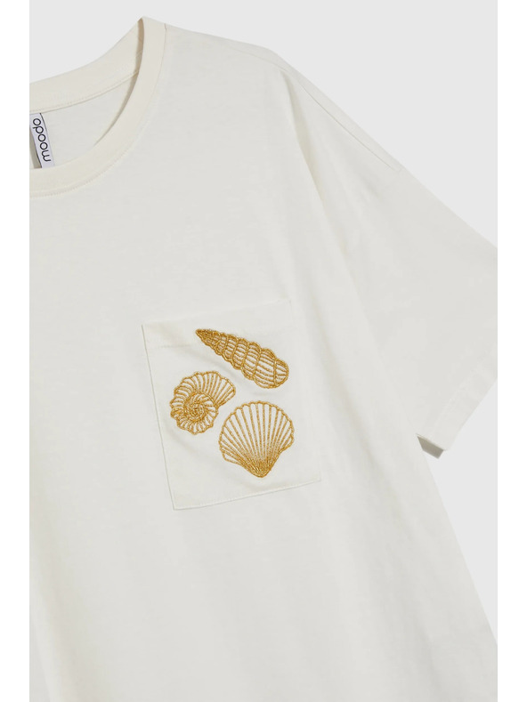 Moodo Dámske biele tričko s potlačou