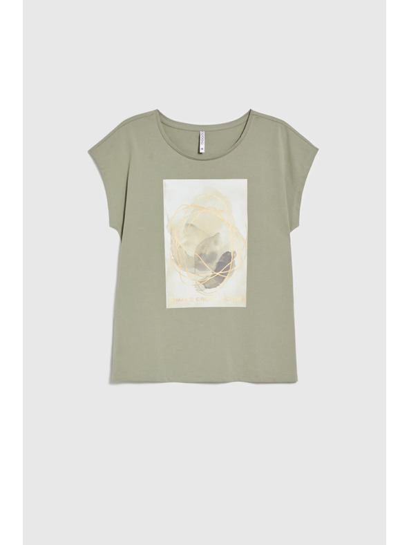 Moodo Dámske tričko s potlačou Moodo – olivová