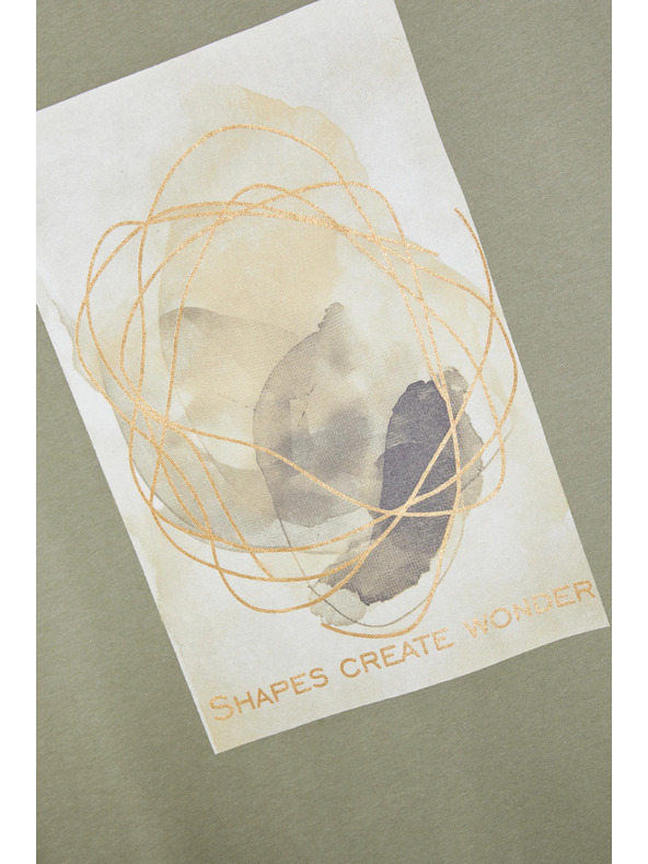 Moodo Dámske tričko s potlačou Moodo – olivová