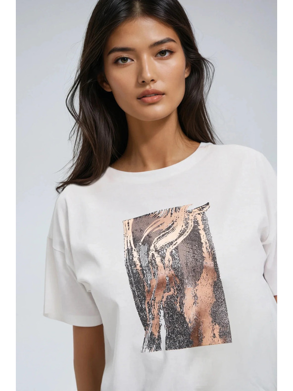 Moodo Dámske tričko s potlačou Moodo – biela farba