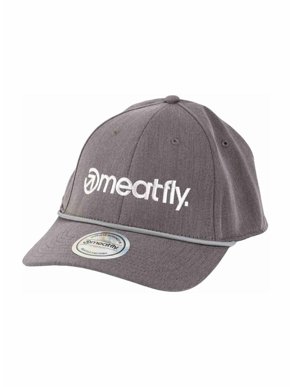 Meatfly Meatfly šiltovka Gaten Flexfit Grey / White Logo | Sivá | Veľkosť