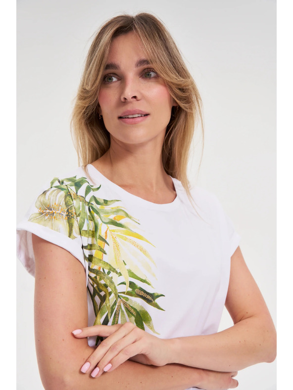 Moodo Dámske asymetrické tričko Moodo – biele