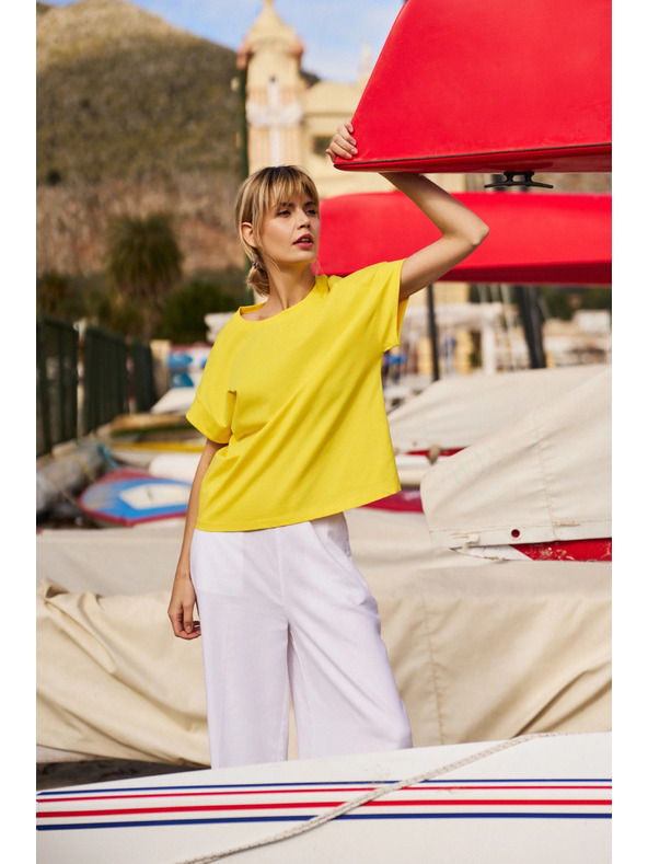 Moodo Dámske bavlnené tričko Moodo – žlté