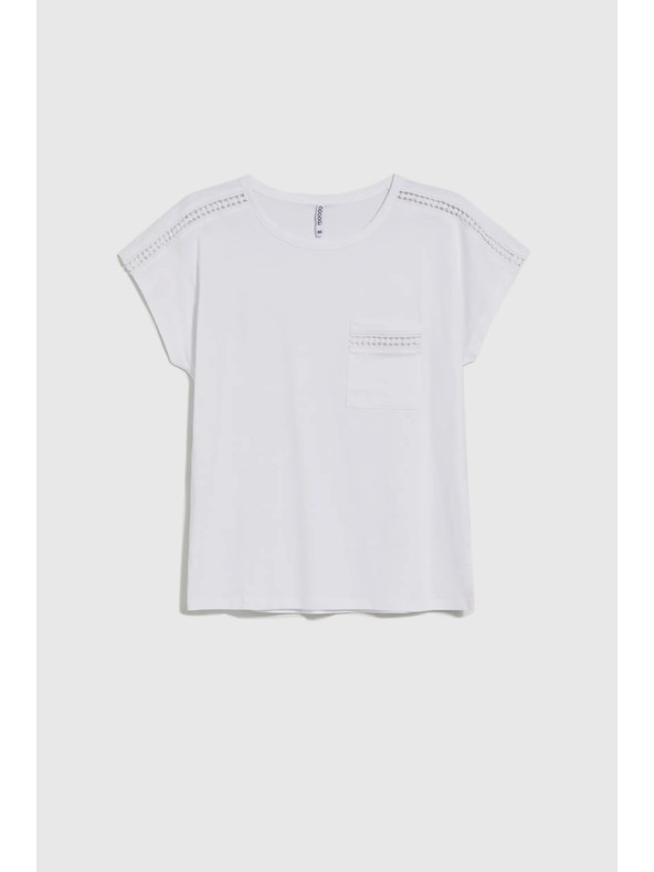 Moodo Dámske tričko s vreckom Moodo – biele
