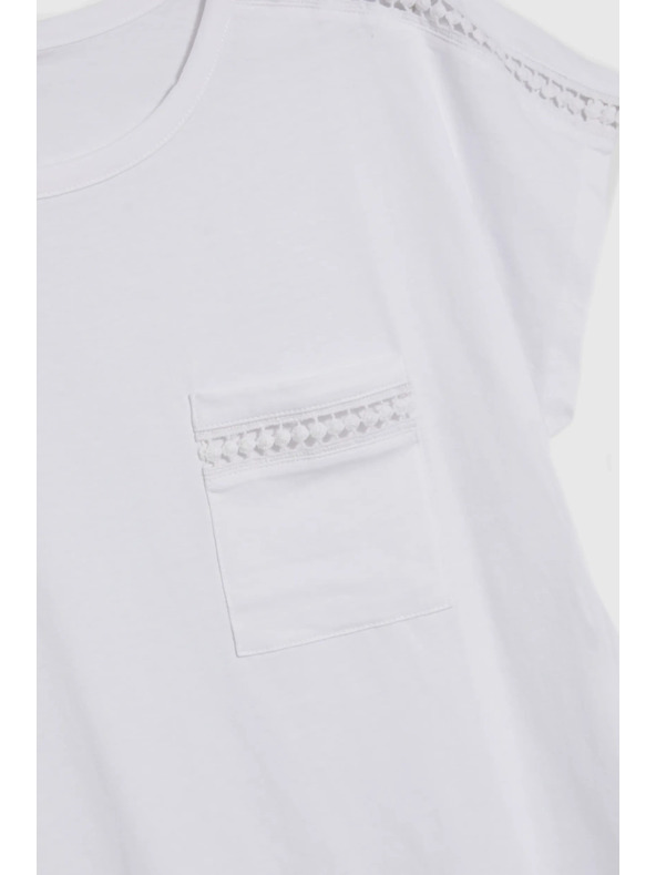 Moodo Dámske tričko s vreckom Moodo – biele