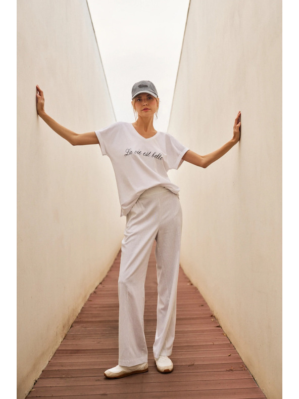 Moodo Dámske bavlnené tričko Moodo – biela farba