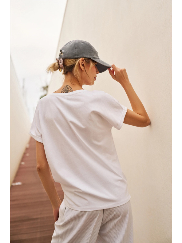 Moodo Dámske bavlnené tričko Moodo – biela farba