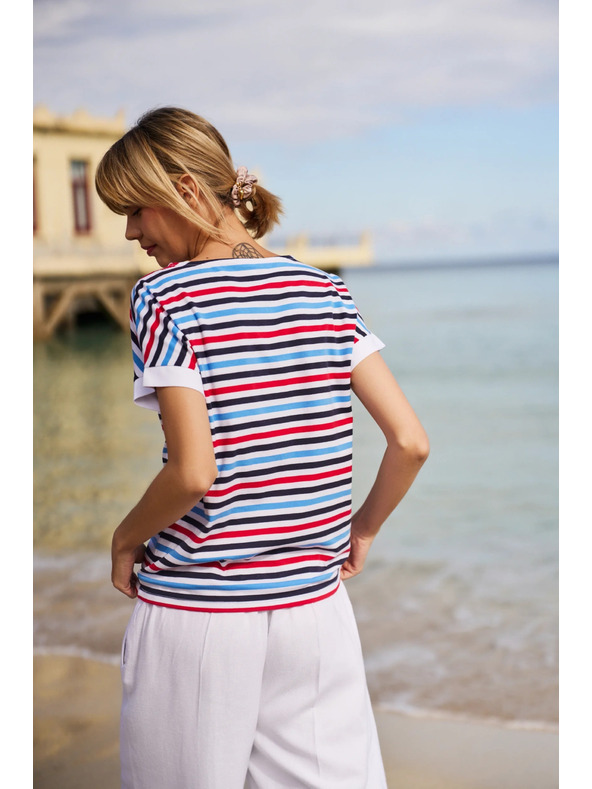Moodo Dámske pruhované tričko