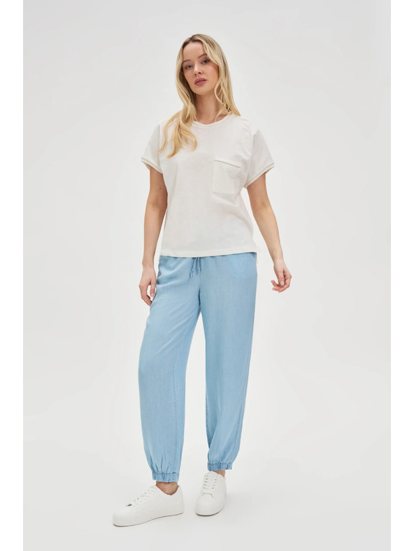 Moodo Dámsky top s vreckom - biely