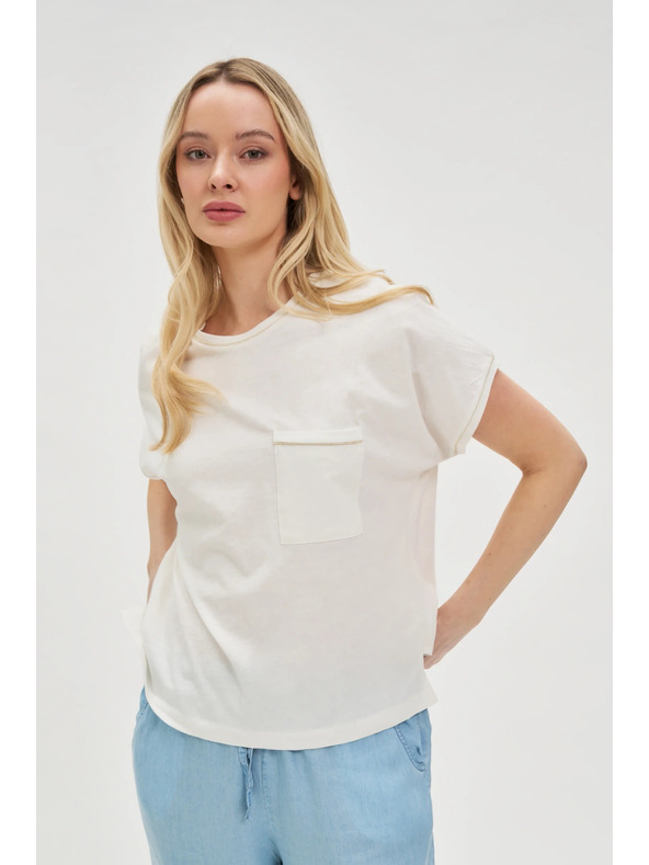 Moodo Dámsky top s vreckom - biely