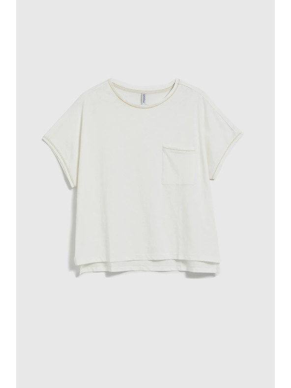 Moodo Dámsky top s vreckom - biely