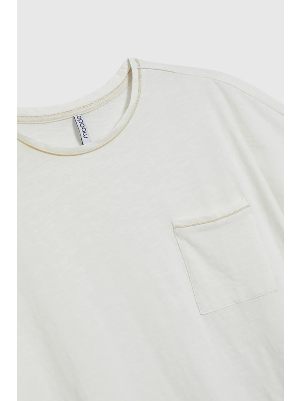 Moodo Dámsky top s vreckom - biely