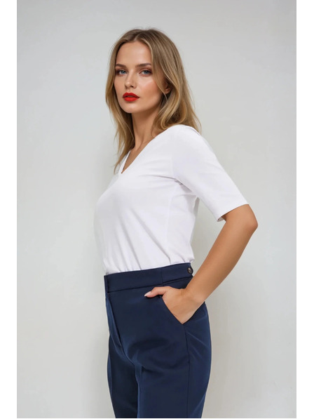 Moodo Biely basic top s 3/4 rukávom Moodo