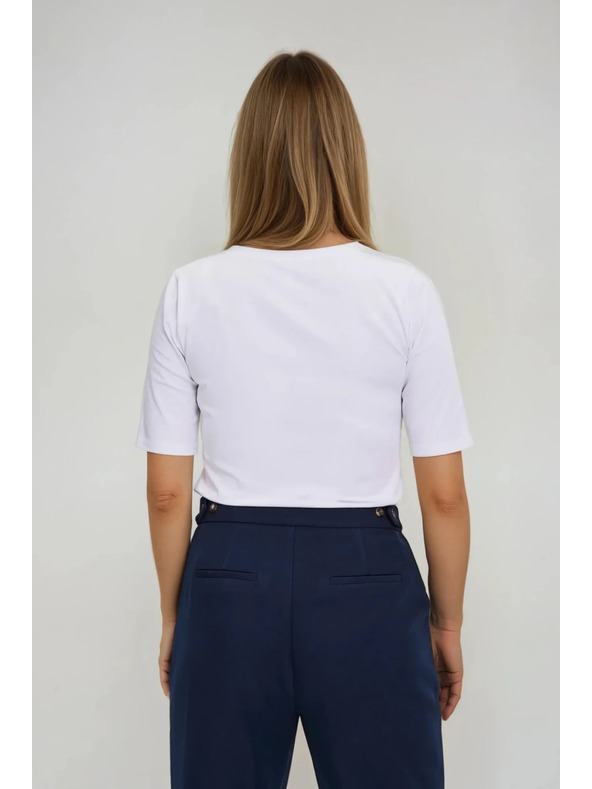 Moodo Biely basic top s 3/4 rukávom Moodo