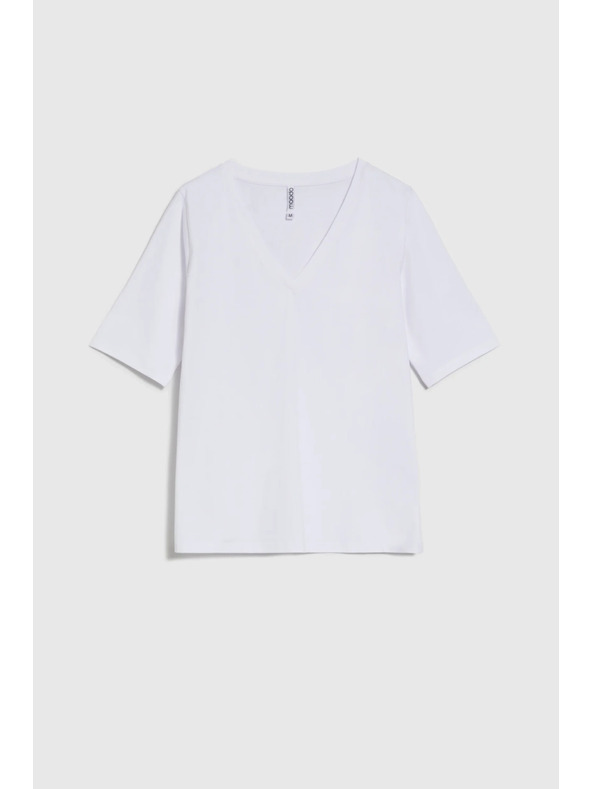 Moodo Biely basic top s 3/4 rukávom Moodo