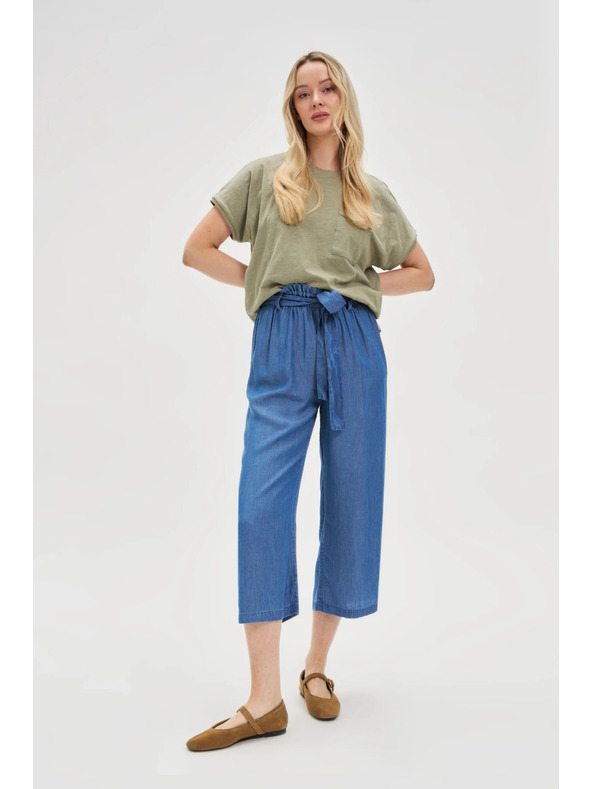 Moodo Dámsky top s vreckom Moodo – olivový