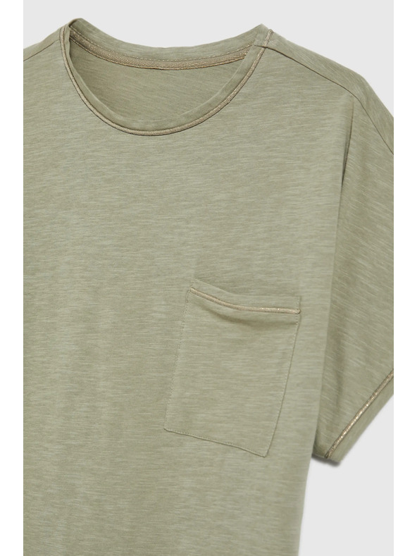 Moodo Dámsky top s vreckom Moodo – olivový