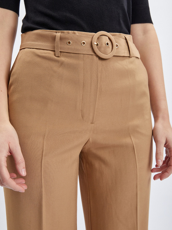 Orsay Svetlohnedé dámske nohavice s opaskom ORSAY