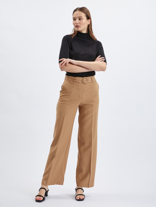 Orsay Svetlohnedé dámske nohavice s opaskom ORSAY