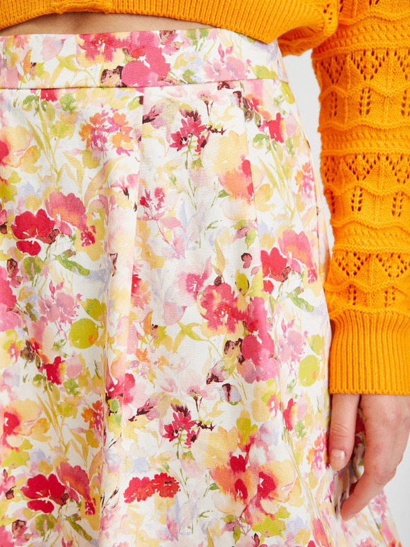 Orsay Krémová dámska kvetinová sukňa ORSAY