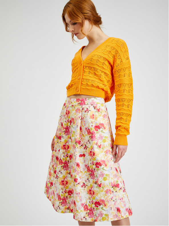 Orsay Krémová dámska kvetinová sukňa ORSAY