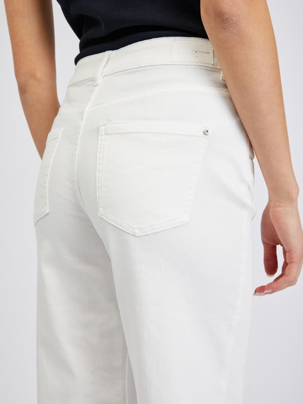 Orsay Biele dámske džínsy wide leg ORSAY