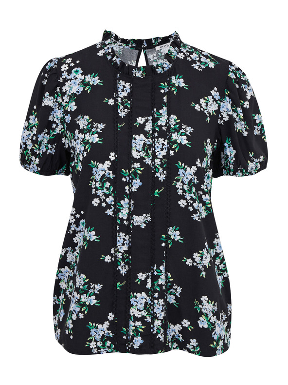 Orsay Čierna dámska kvetovaná blúzka ORSAY