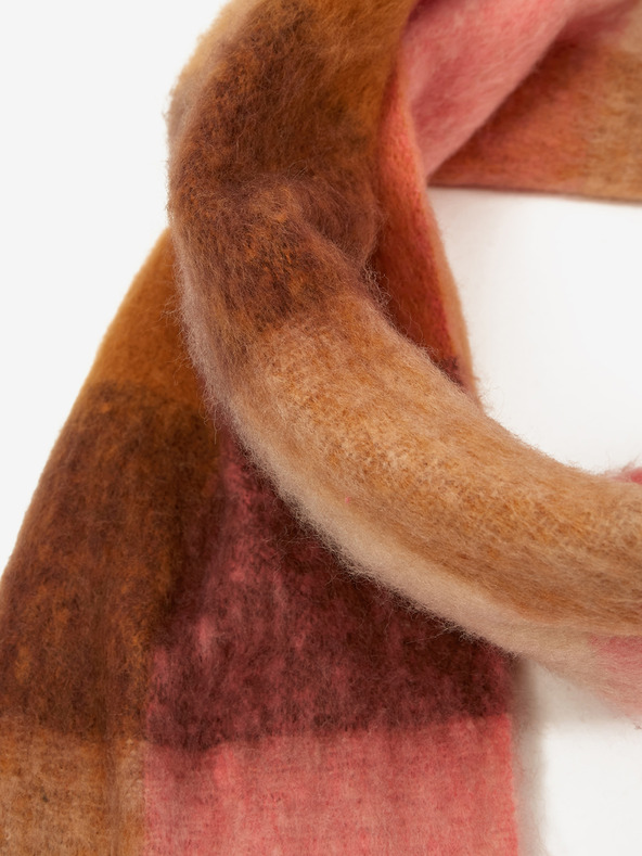 Orsay Ružovo-hnedý dámsky károvaný šál ORSAY