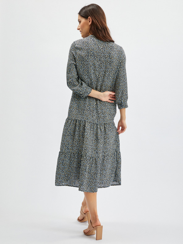 Orsay Modro-čierne dámske vzorované košeľové šaty ORSAY