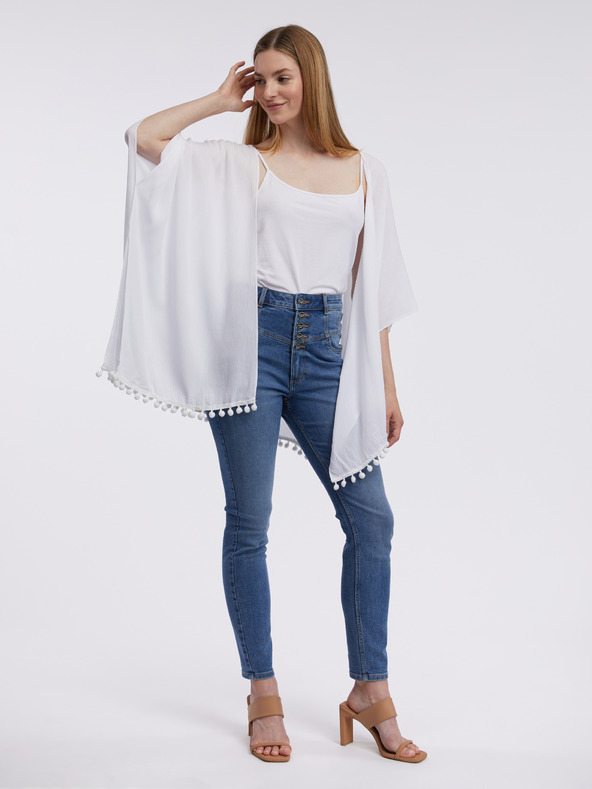 Orsay Biely dámsky prehoz s krajkou ORSAY