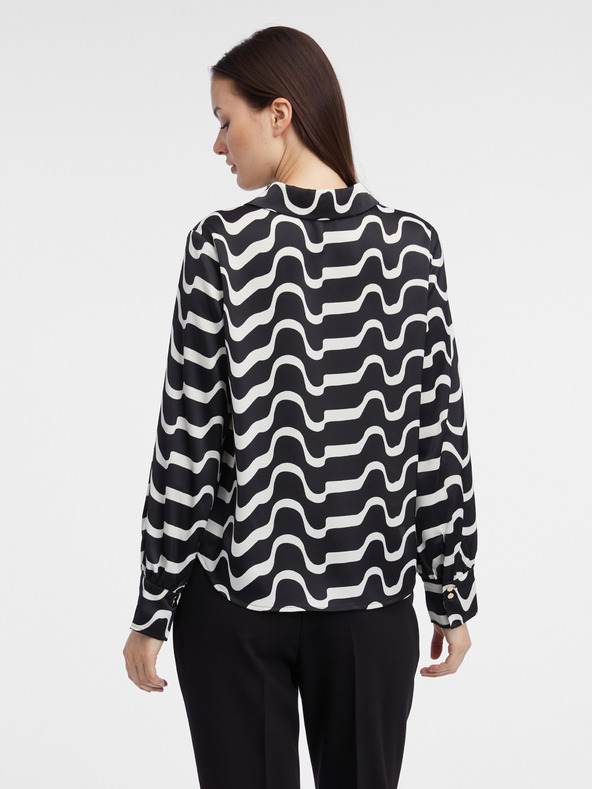 Orsay Bielo-čierna dámska vzorovaná blúzka ORSAY