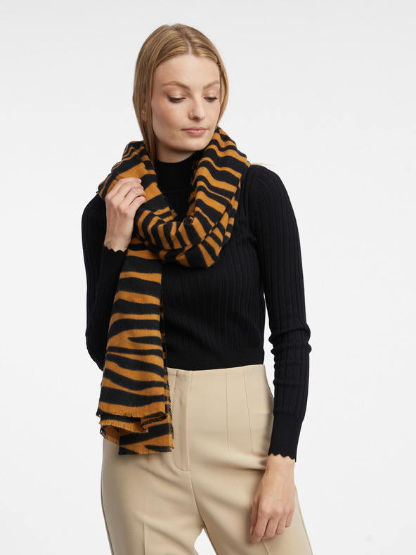 Orsay Čierno-hnedý dámsky vzorovaný šál ORSAY