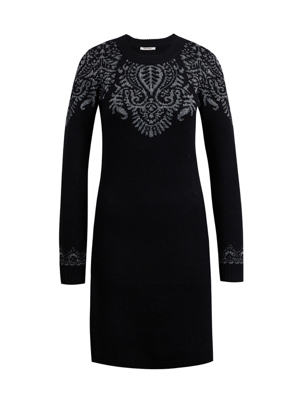 Orsay Čierne dámske svetrové šaty ORSAY