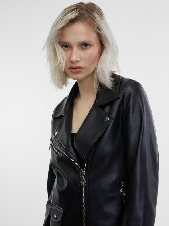 Orsay Čierna dámska koženková bunda ORSAY