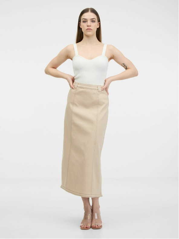 Orsay Béžová dámska džínsová sukňa ORSAY