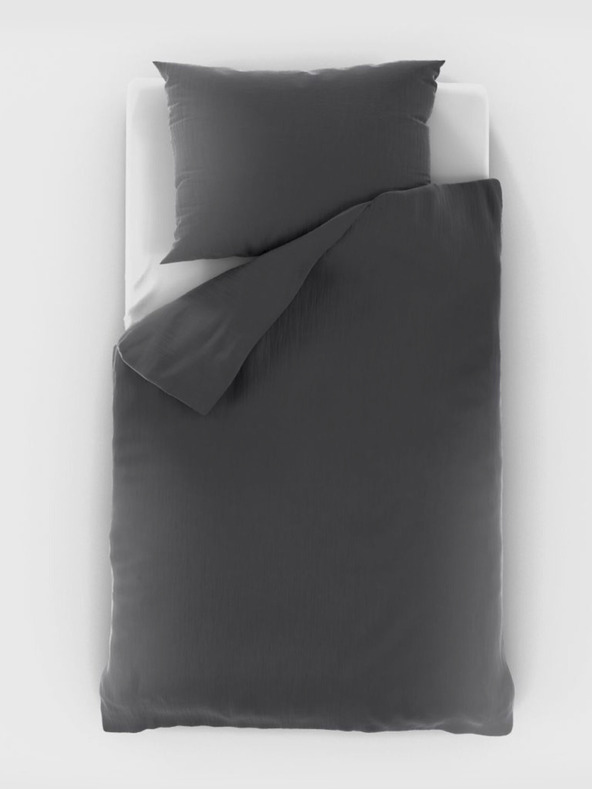 Kvalitex Mušelínová posteľná bielizeň 140x200, 70x90cm tmavosivá Kvalitex